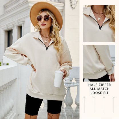Women\'s Half Zip Pullover Long Sleeve Sweatshirts