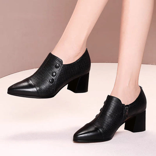 Women's Pointed Toe Leather Loafers
