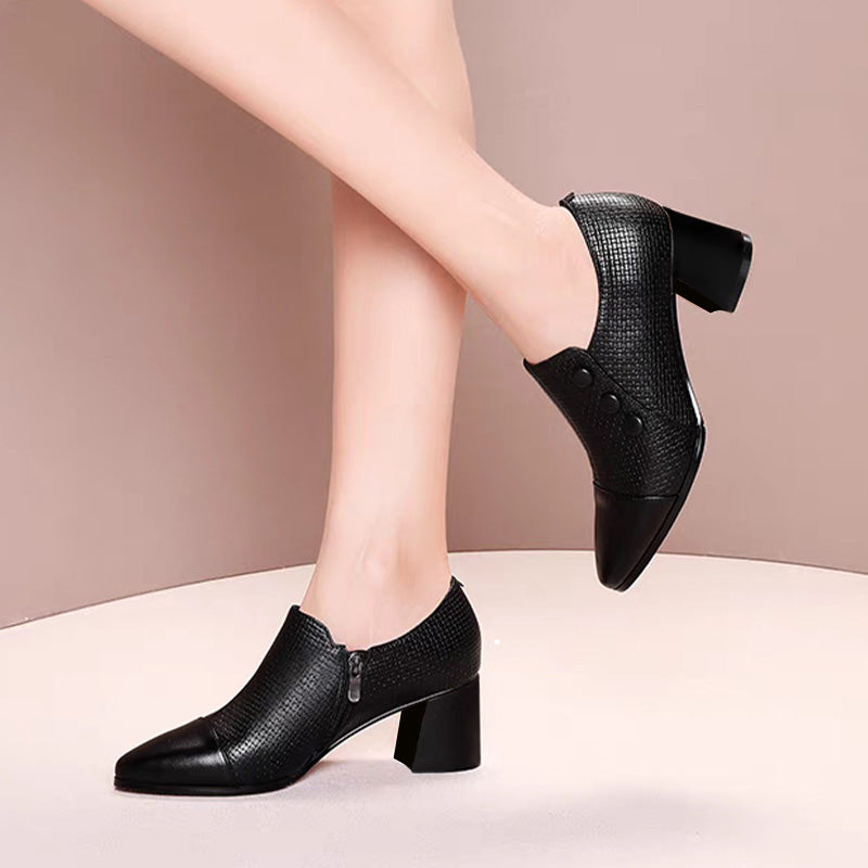 Women's Pointed Toe Leather Loafers