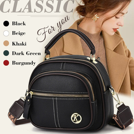 Classic multifunctional compartment crossbody bag in PU leather