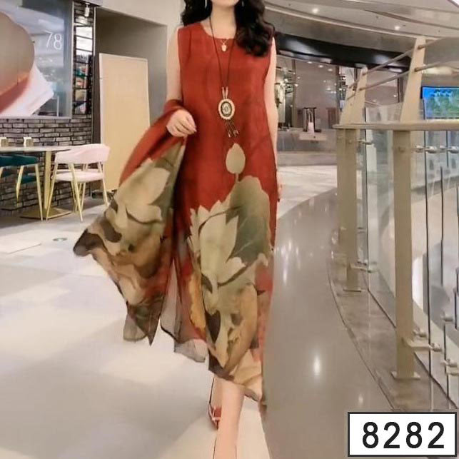 Women’s Print Dress 2-piece Set